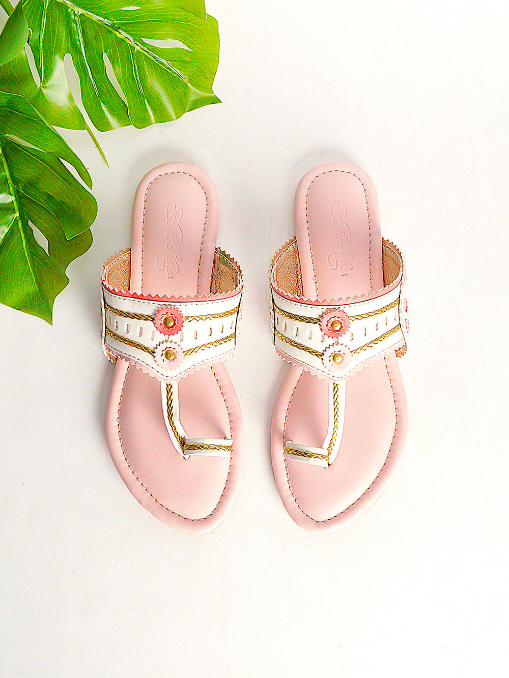 Baby Pink Leather Flats