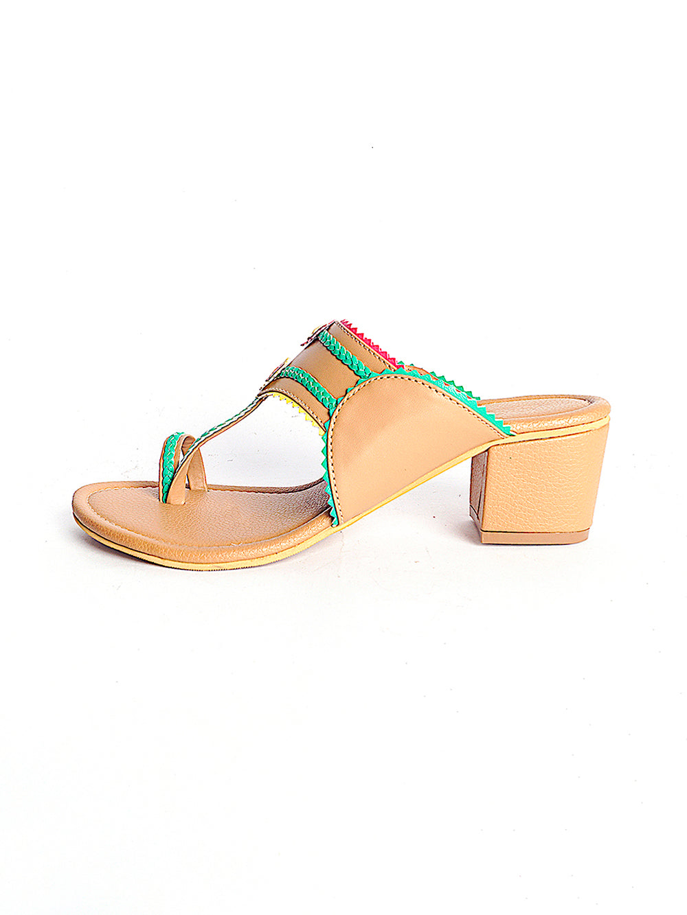 Multicolor leather Block Heel