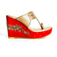 Red leather Wedges