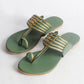 Olive Green leather Kolapuri Flats