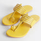 Yellow leather Kolapuri Flats