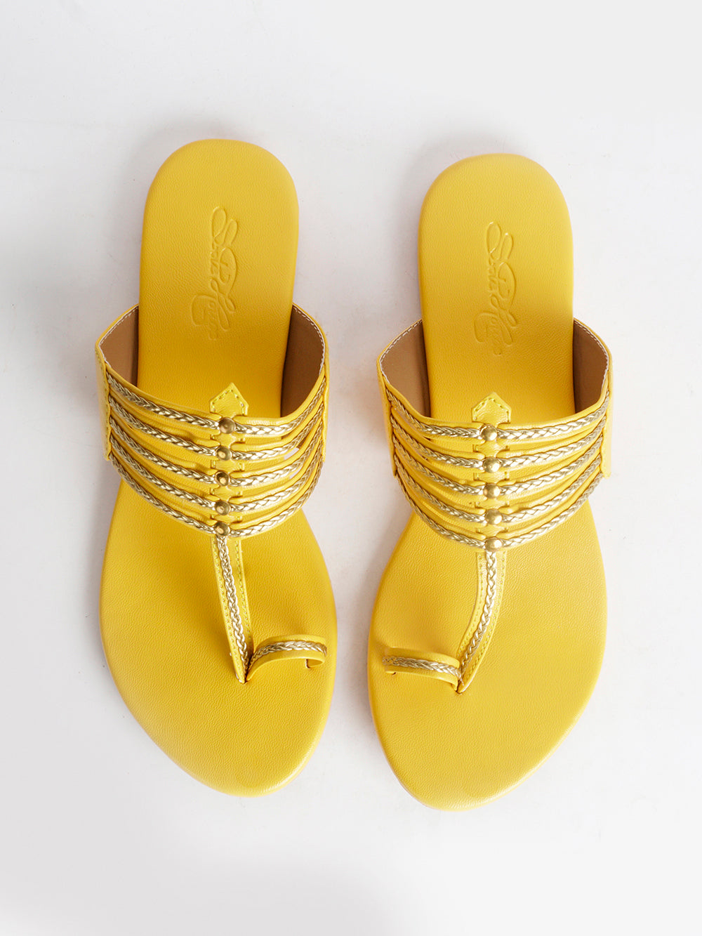 Mustard Yellow leather Flats