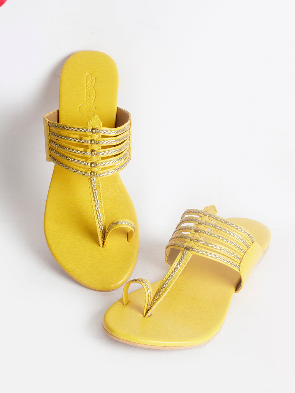 Mustard Yellow leather Flats