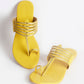 Yellow leather Kolapuri Flats