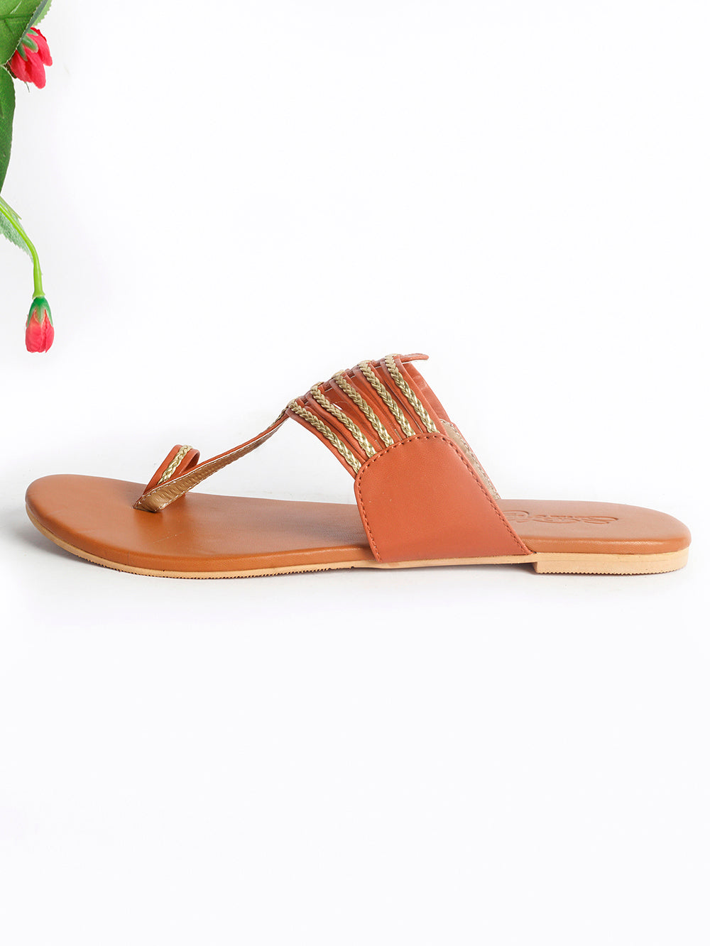 Tan leather Kolapur Flats