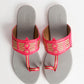 Magenta with Light Grey Base Vegan Leather Kolapuri Flats