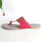 Magenta with Light Grey Base Vegan Leather Kolapuri Flats