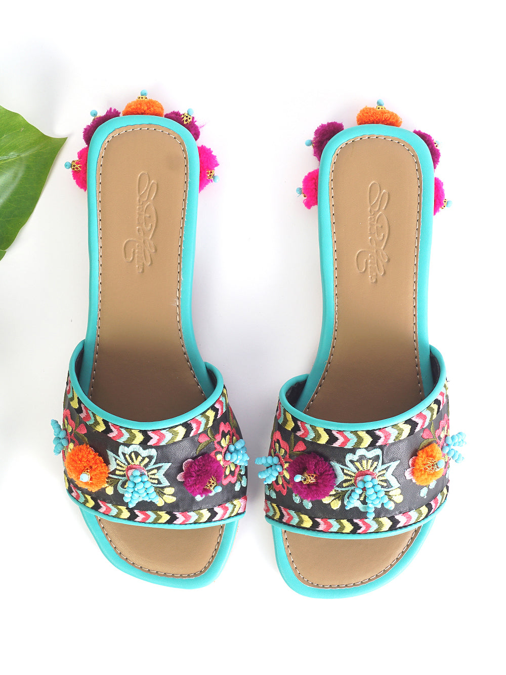 Multicolor Leather Flats