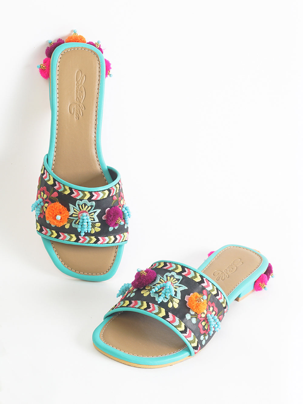 Multicolor Leather Flats