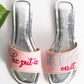 Silver & Pink leather Flats