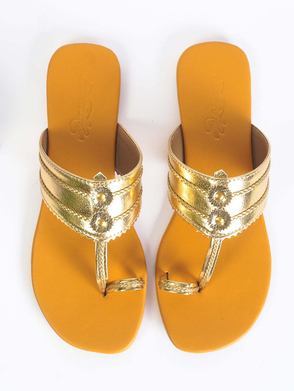 Gold Mustard Vegan Leather Flats