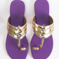 Light Gold Purple Kolapuri Vegan Leather Flats