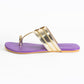 Light Gold Purple Kolapuri Vegan Leather Flats