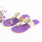 Light Gold Purple Kolapuri Vegan Leather Flats