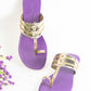 Light Gold Purple Kolapuri Vegan Leather Flats