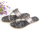 Dark Grey Snake Skin Style Kolapuri Vegan Leather Flats