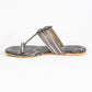 Dark Grey Snake Skin Style Kolapuri Vegan Leather Flats