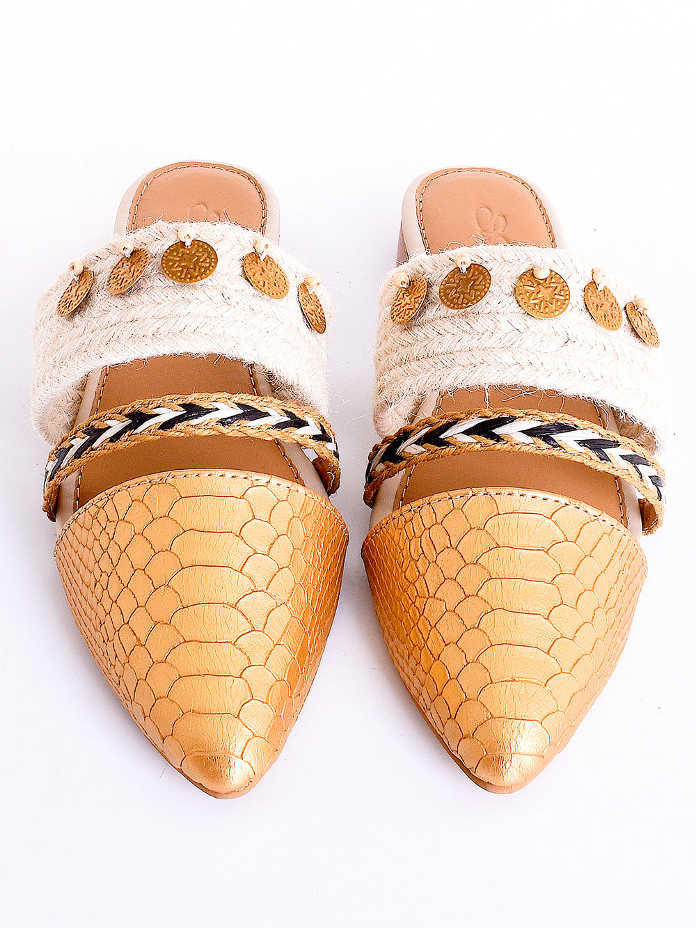 Gold & Monochrome Vegan Leather Loafer