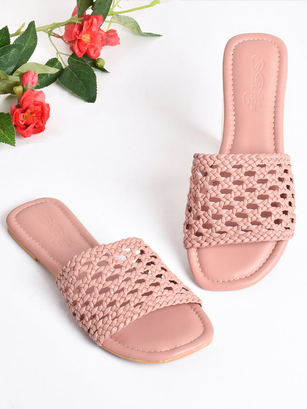 Pink Vegan Leather Flats