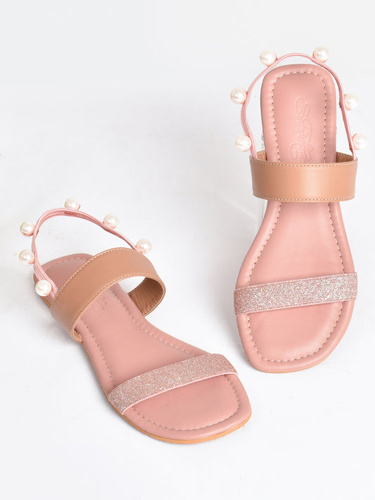 Pink Vegan Leather Flats