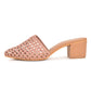 Pink Vegan Leather Block Heel