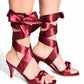 Maroon Vegan Leather Pencil Heel