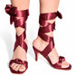 Maroon Vegan Leather Pencil Heel