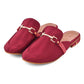 Maroon Vegan Leather Loafers