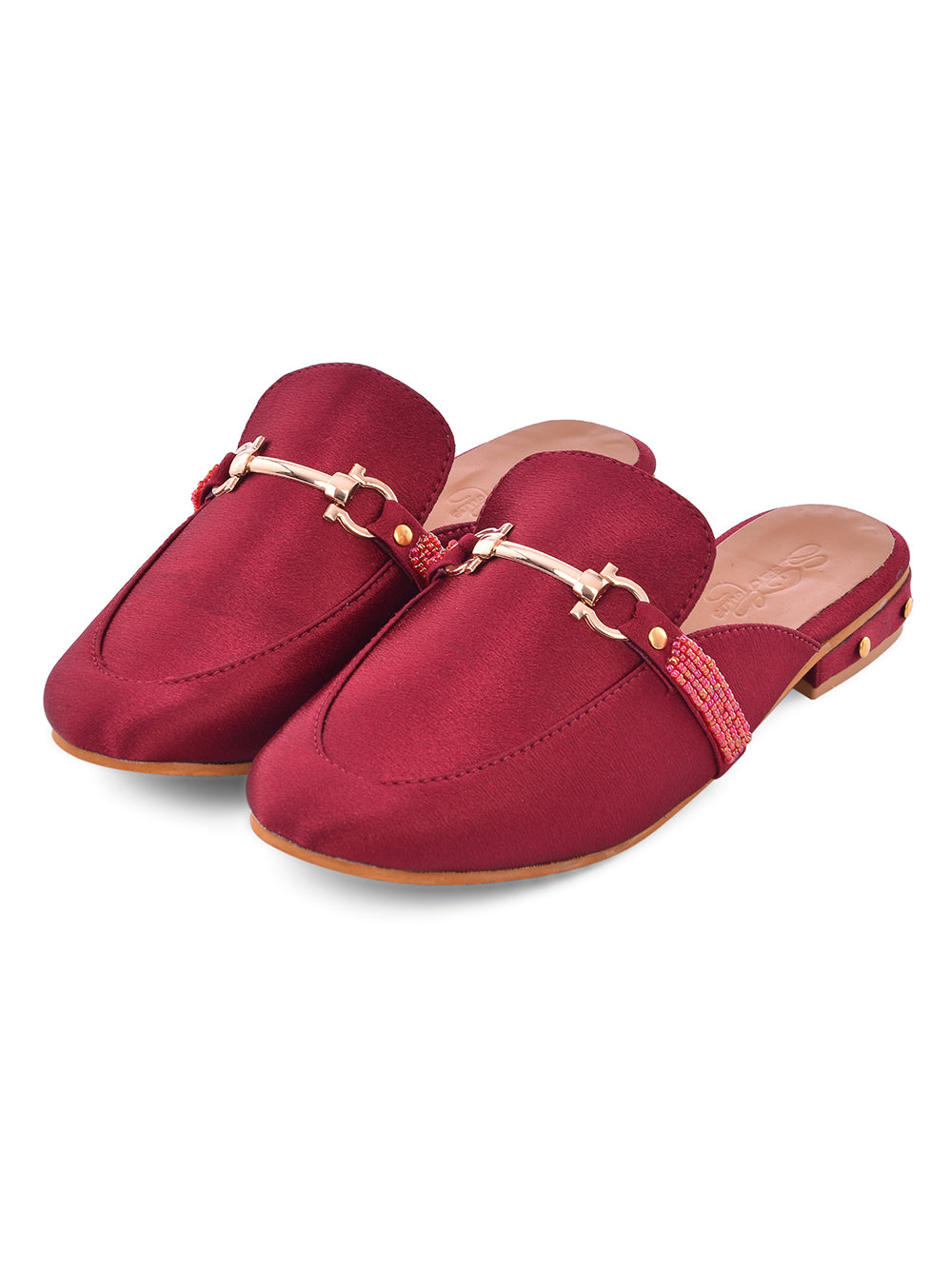 Maroon Vegan Leather Loafers