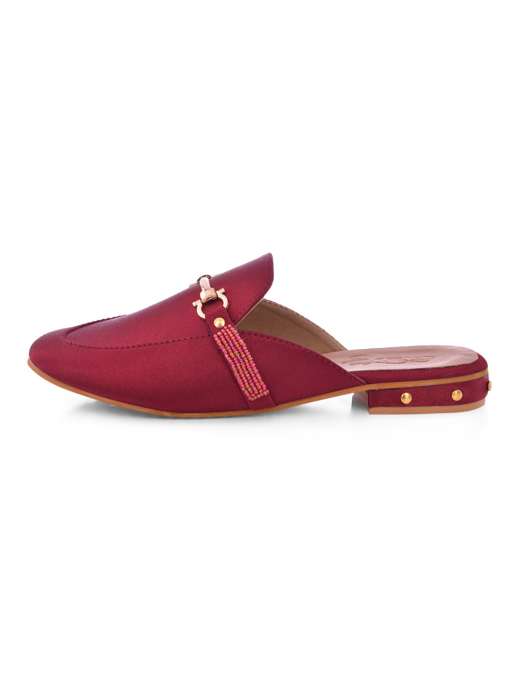 Maroon Vegan Leather Loafers