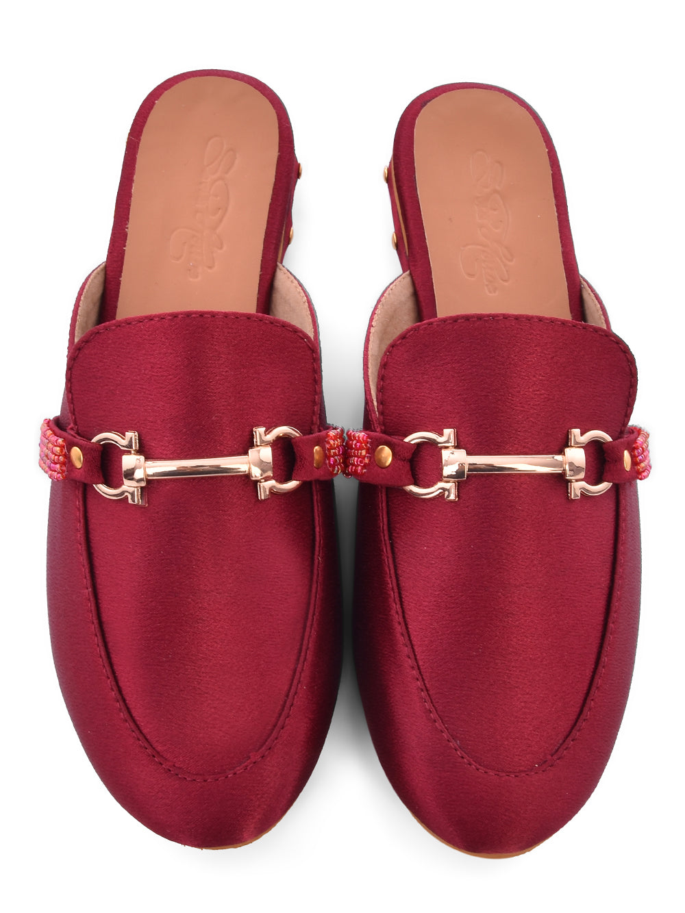 Maroon Vegan Leather Loafers