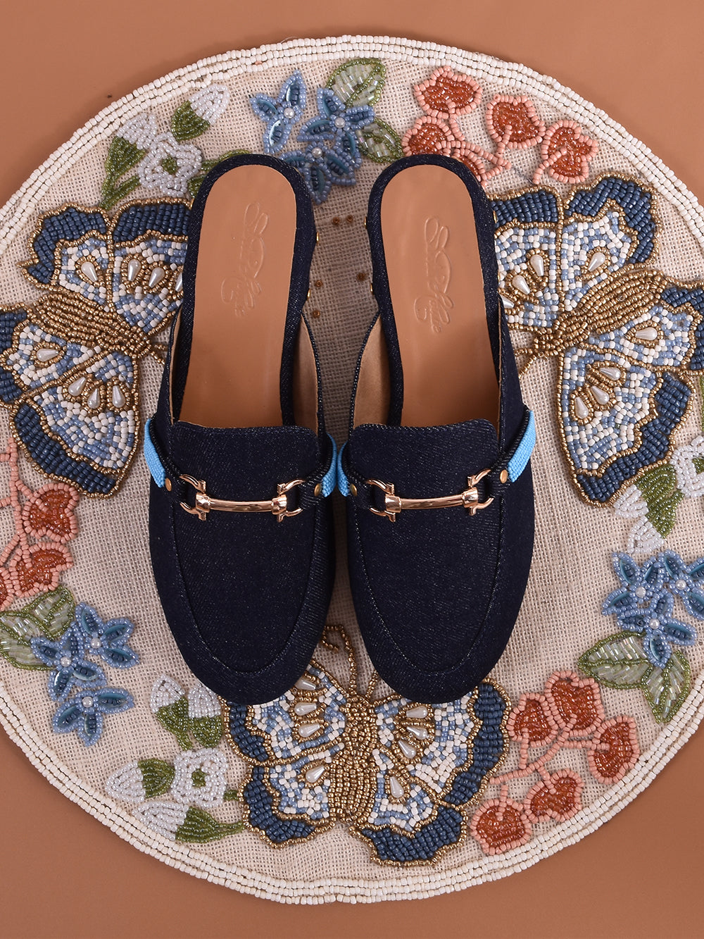 Denim Vegan Leather Loafers