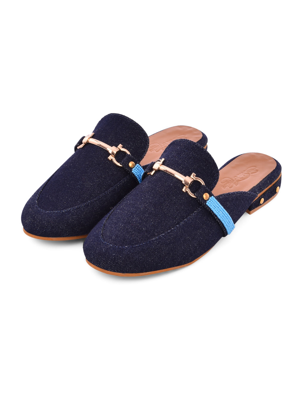 Denim Vegan Leather Loafers