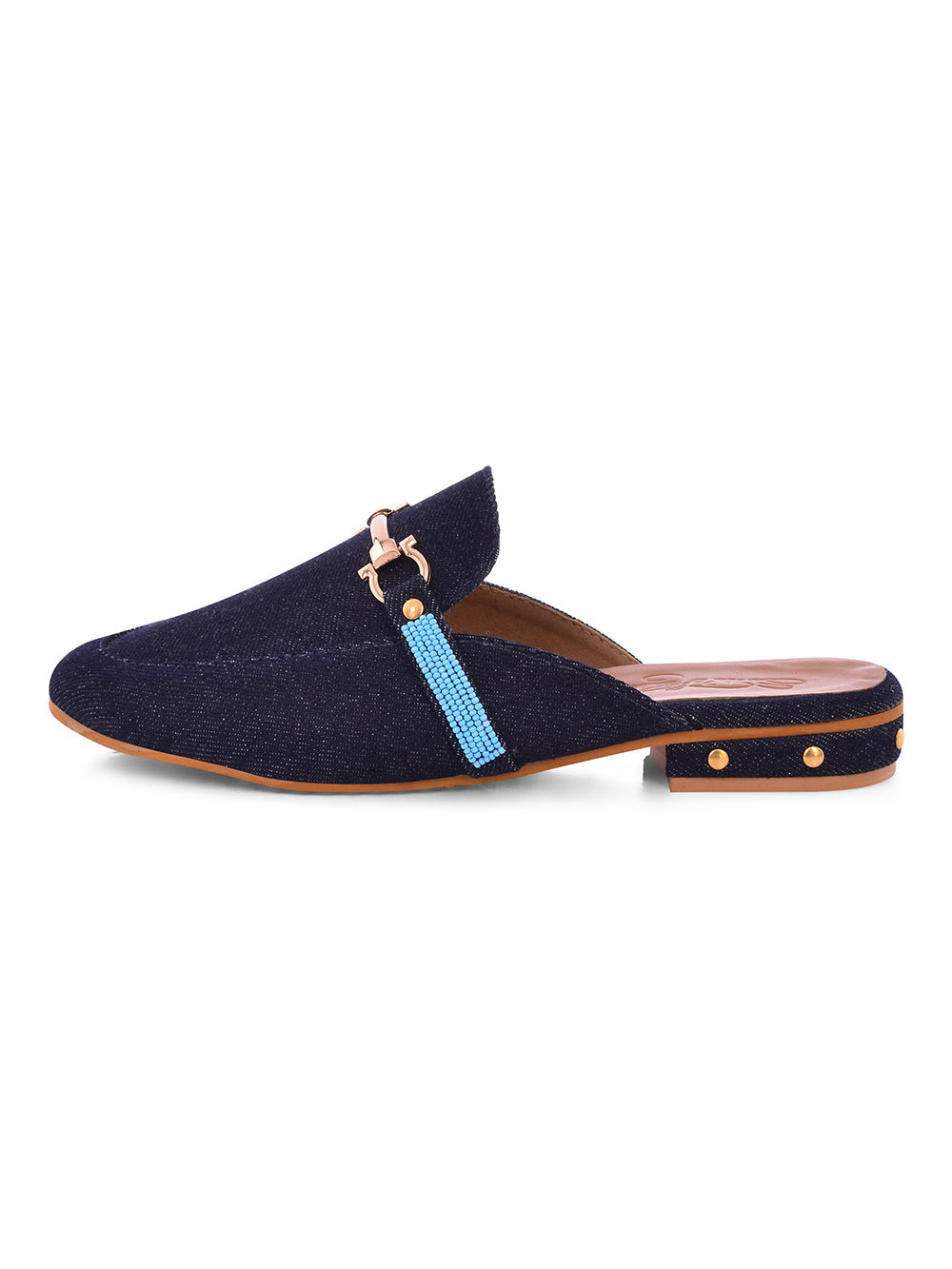 Denim Vegan Leather Loafers