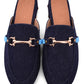 Denim Vegan Leather Loafers