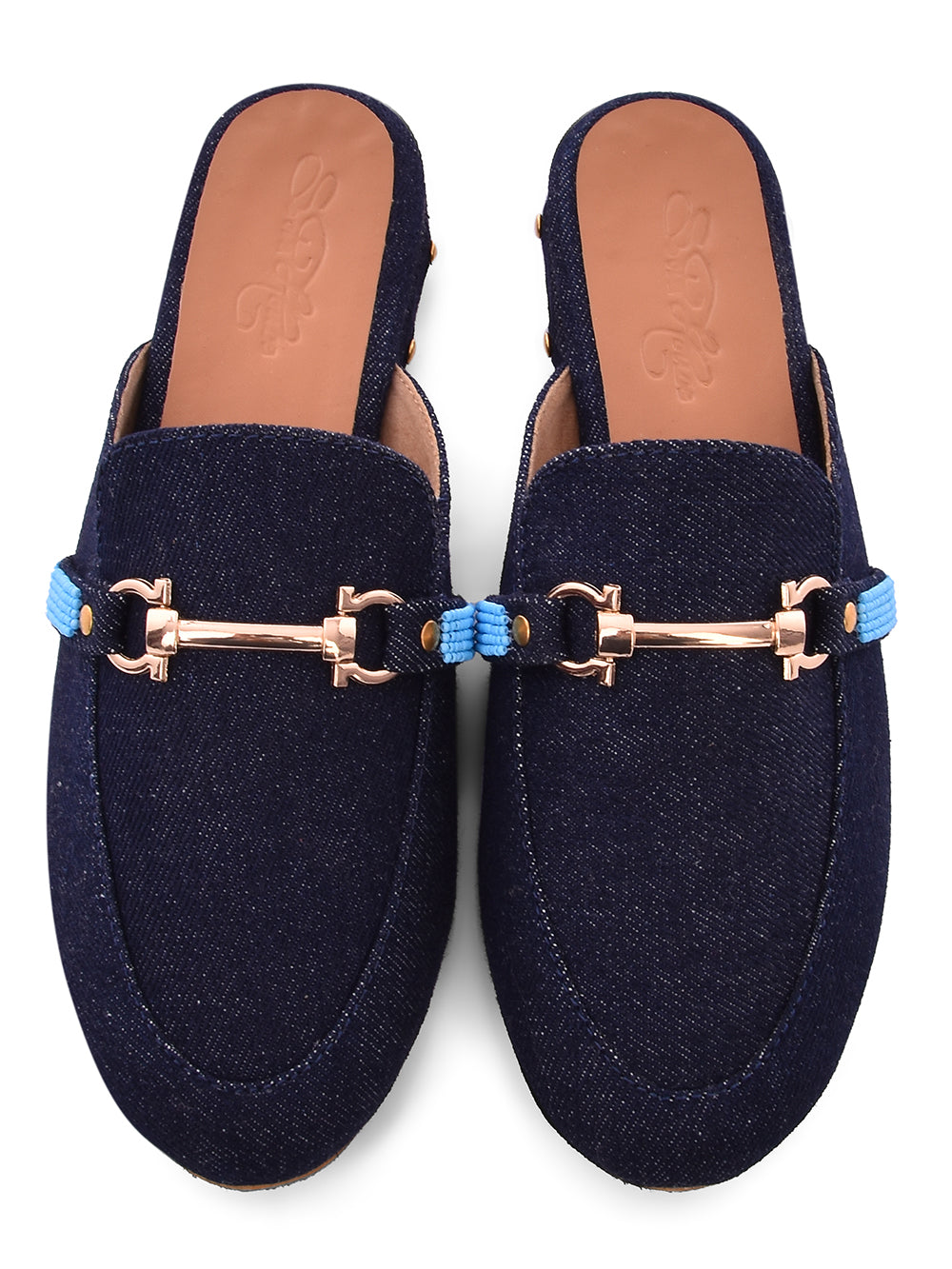 Denim Vegan Leather Loafers