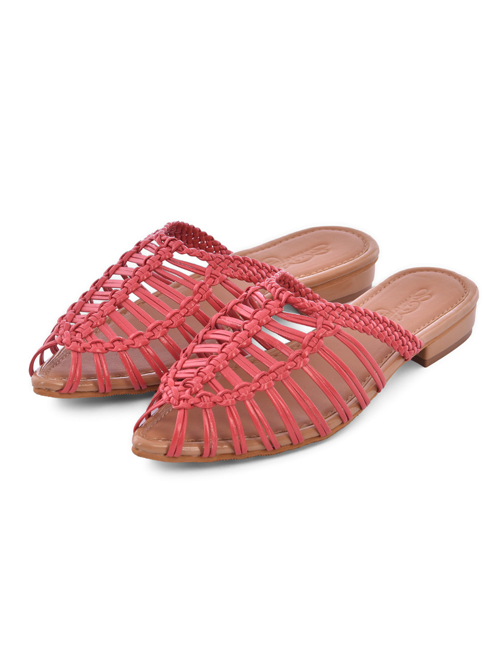 Pink Vegan Leather Flats