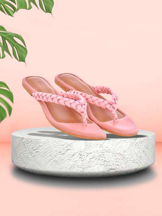 Baby Pink Vegan Leather Flats