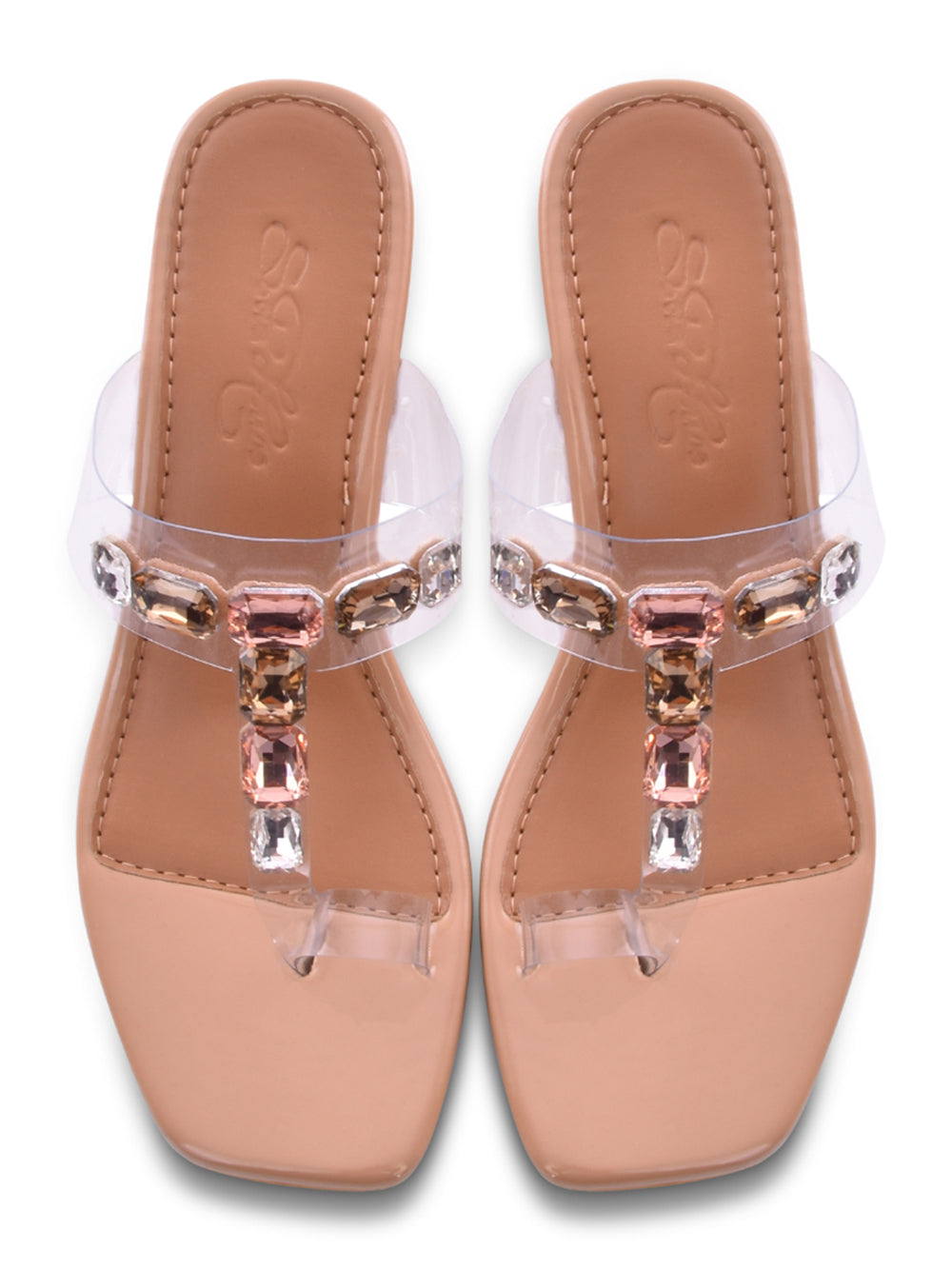 Nude Vegan Leather Kolhapuri Block Heels