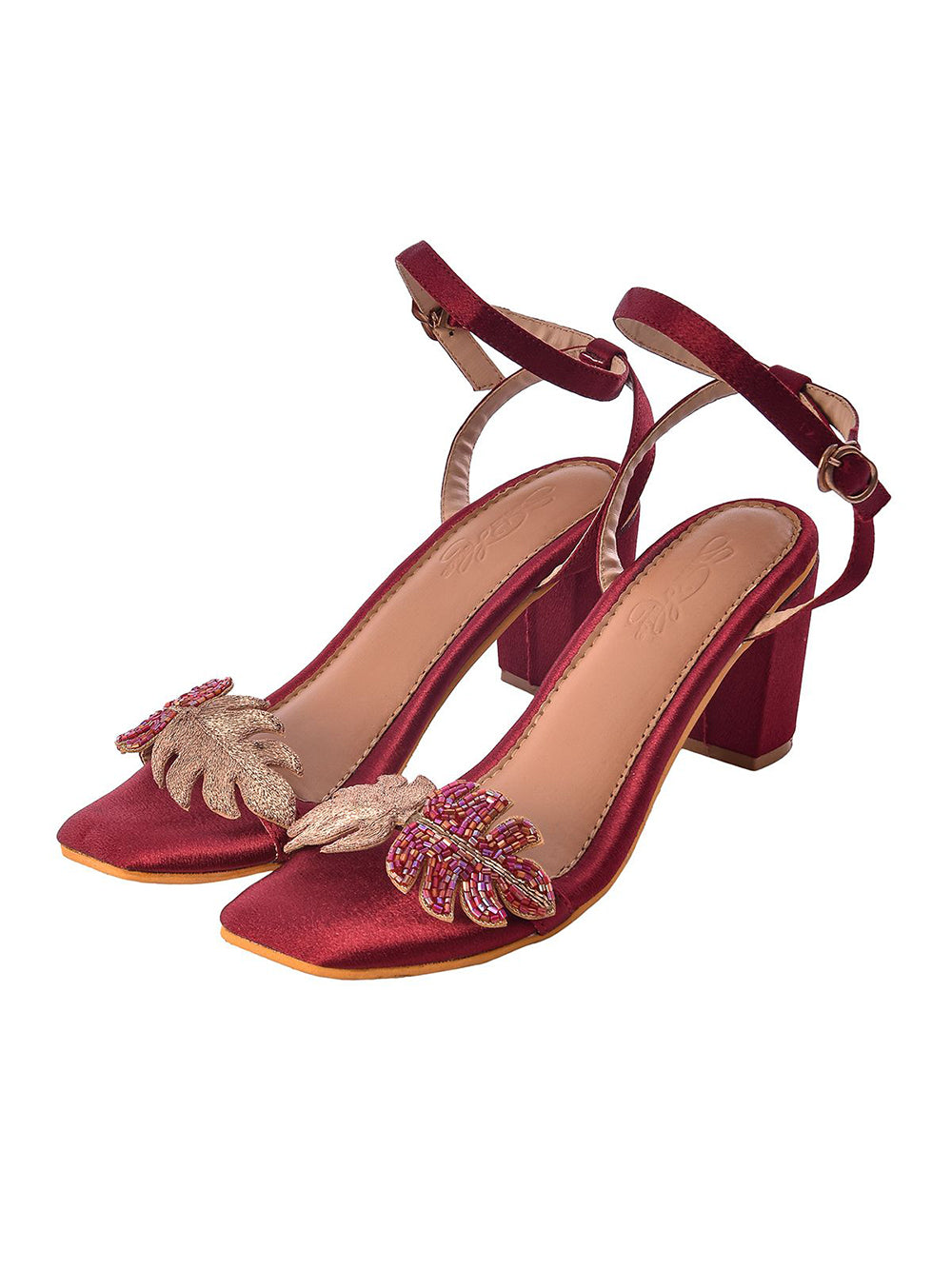 Maroon Vegan Leather Heels