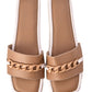 Beige Vegan Leather Flats