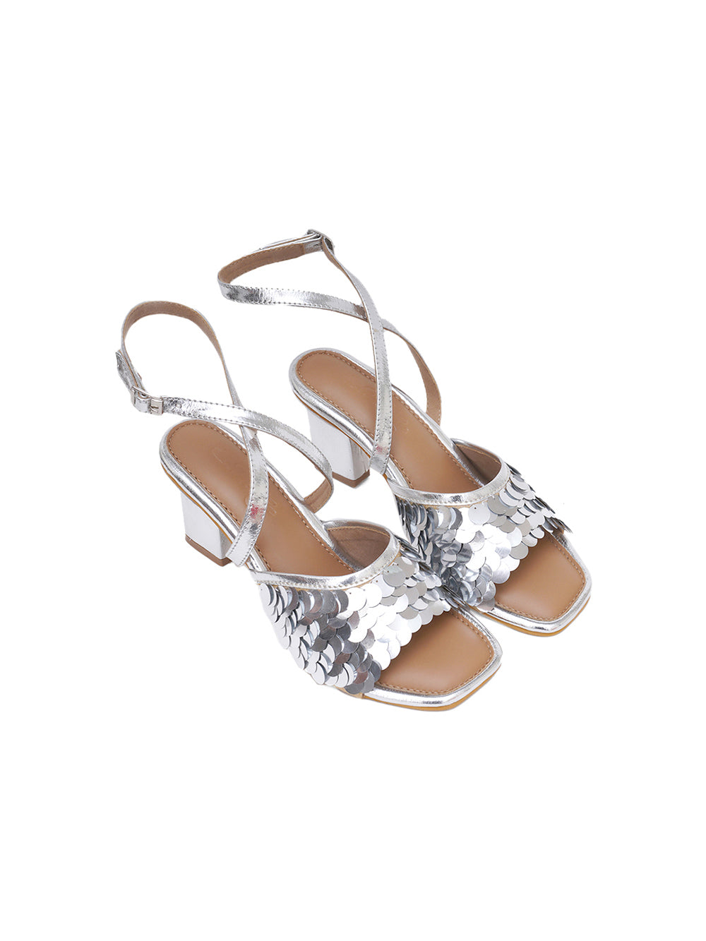 Silver Vegan Leather Heels