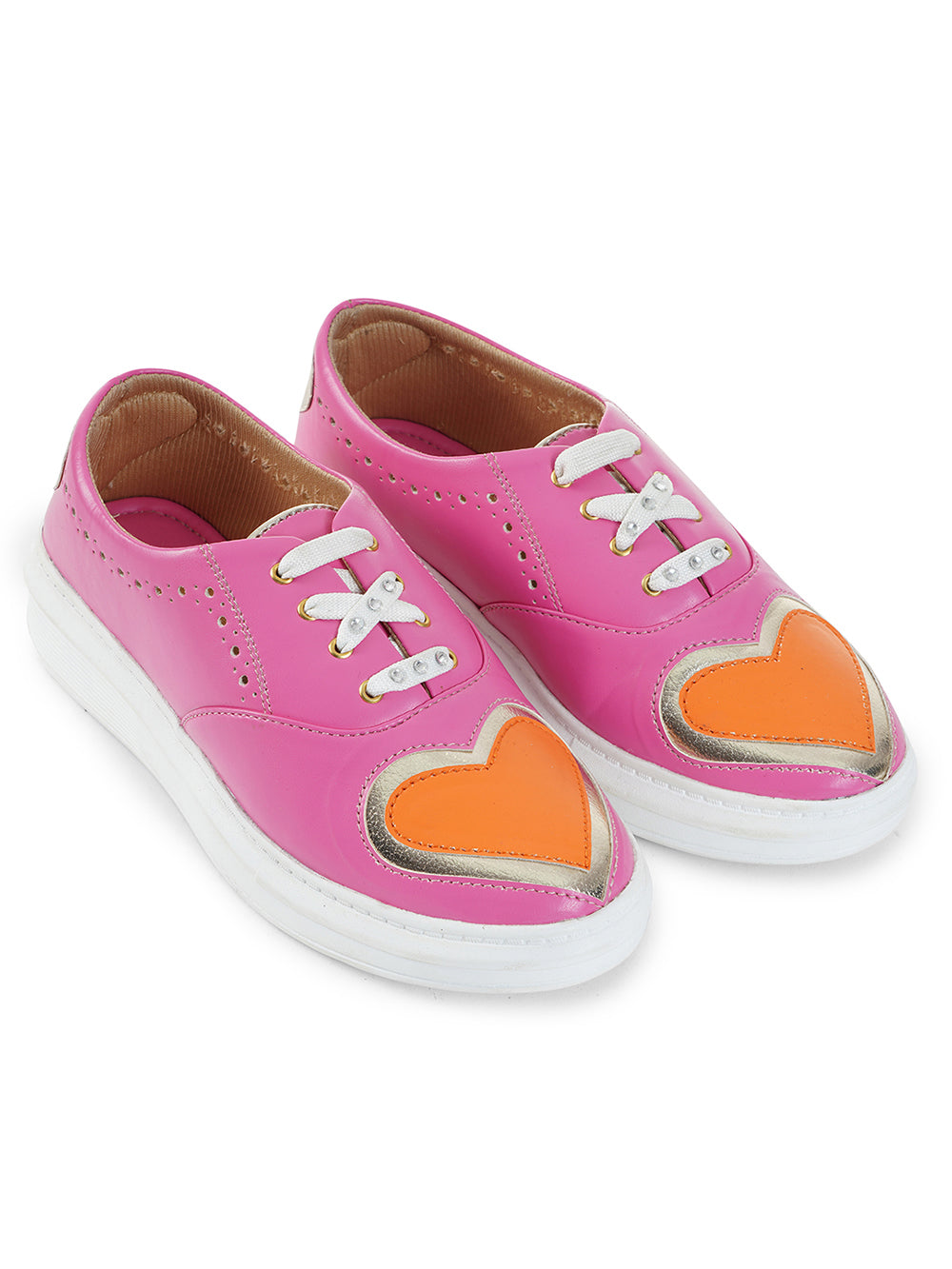 Pink Vegan Leather Sneakers