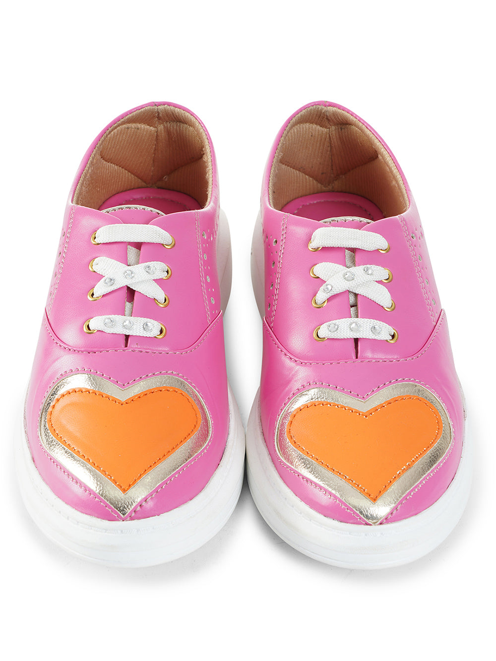 Pink Vegan Leather Sneakers