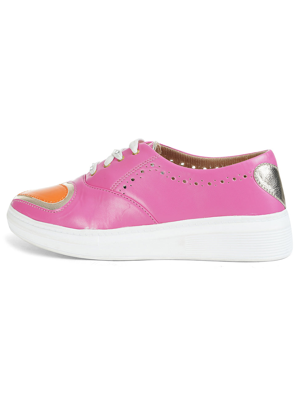 Pink Vegan Leather Sneakers