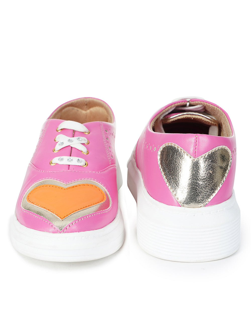 Pink Vegan Leather Sneakers