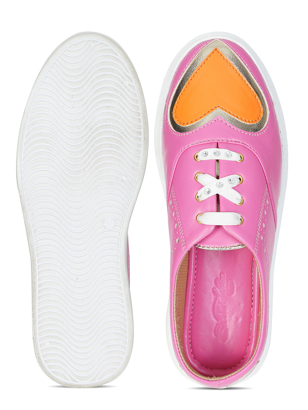 Pink Vegan Leather Sneakers