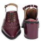 Maroon Vegan Leather Mules Boots