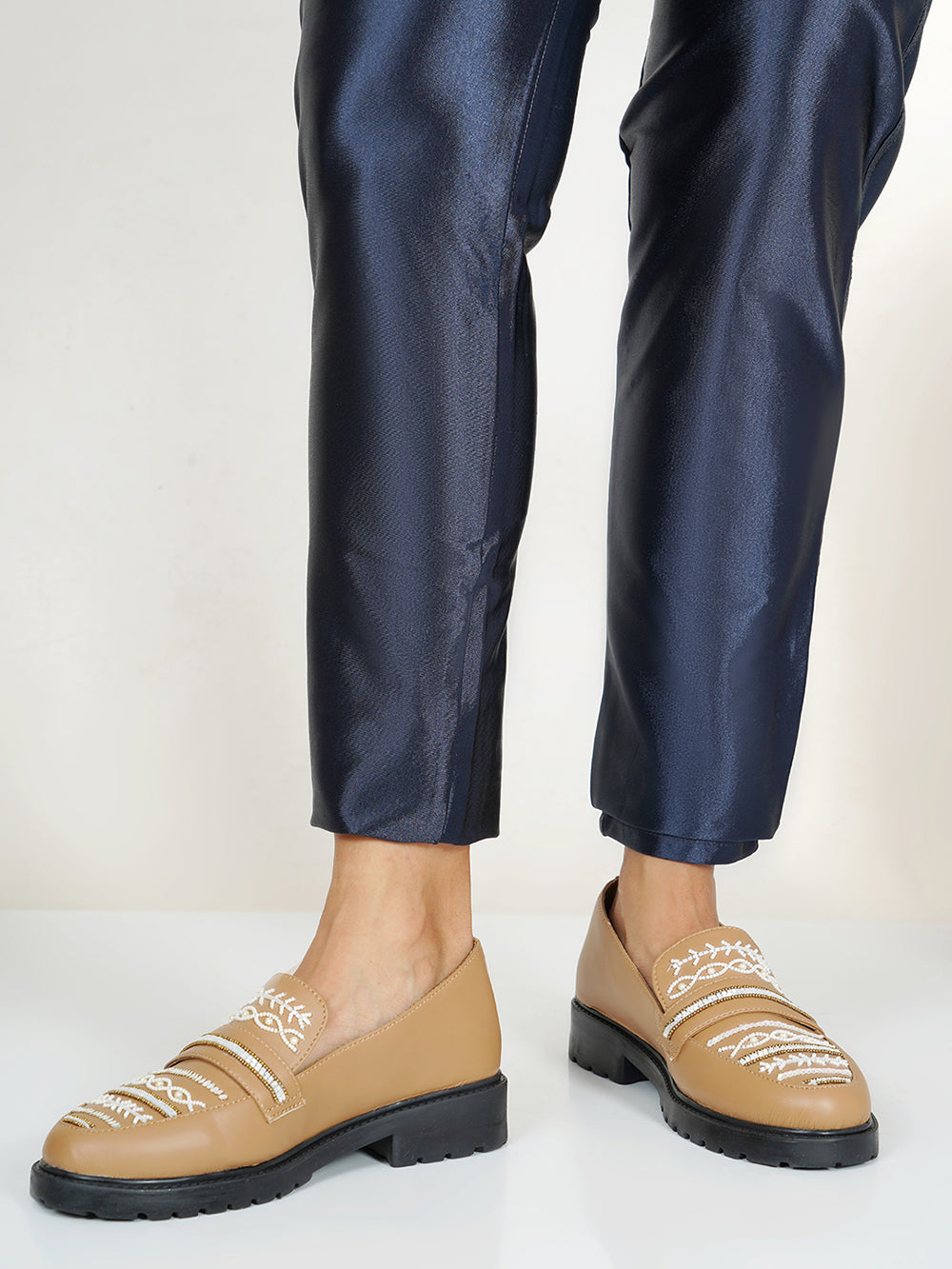 Nude Vegan Leather Loafers