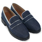 Denim Vegan Leather Loafers